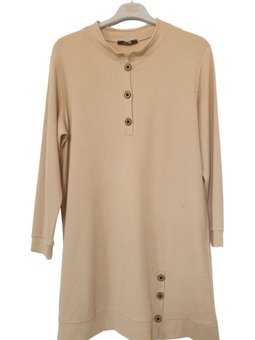 Büyük Beden Fitilli Düğme Detaylı Tunik