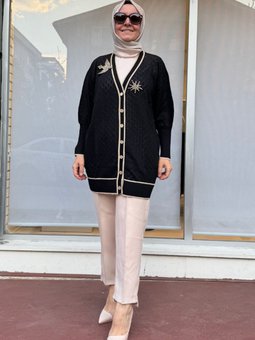 Triko Hırka Siyah 5kobhrk3898