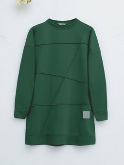 Çima Desenli Bisiklet Yaka Tunik