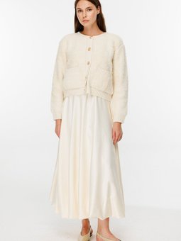 Tedy Dokulu Premium Krem Hırka