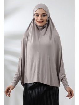 Hazır Pratik Sultanbaş Kollu Penye Sufle Hijab Vizon Eşarp