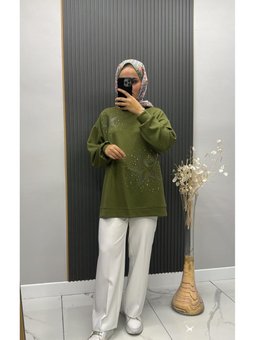 Taşlı Yıldız Detaylı Sweat