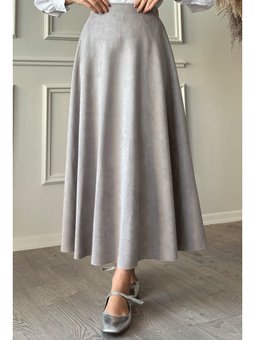 Elisha Süet Gri Etek