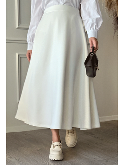 Elly Scuba Beyaz Etek