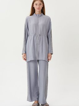 Şerit Detaylı Pamuklu Takım