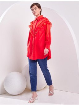 Garnili Patı Gizli Mercan Gömlek