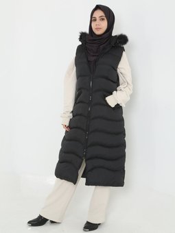 Dolgulu Uzun Şişme Yelek