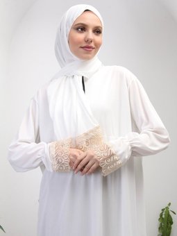 Mevsimlik Kendinden Başörtülü Şık Namaz Elbisesi