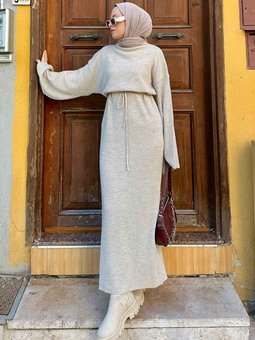 Yarasa Kol Triko Elbise