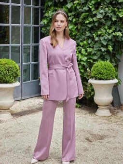 Saten İspanyol Paça Pantolon Gül Kurusu