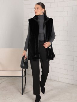 Siyah Suni Kürk Yelek 32 2229