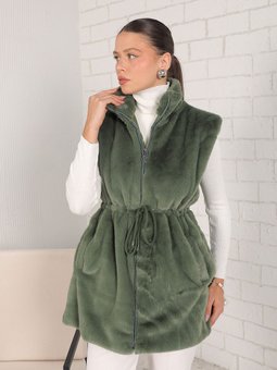 Yeşil Suni Kürk Yelek 32 2229