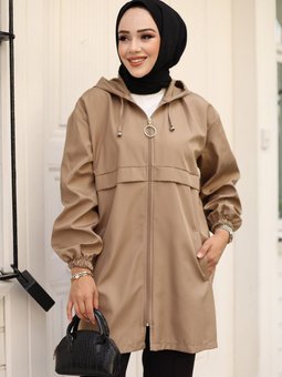 Bej Aller Detaylı Bondit Kap