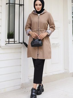 Bej Tünel Detaylı Bondit Kap