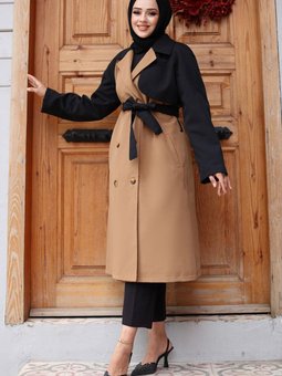 Camel Kolu Garnili Trençkot