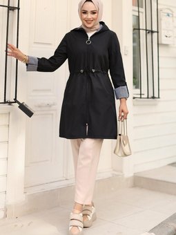 Siyah Tünel Detaylı Bondit Kap