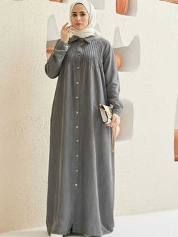 6502 Nervürlü Ferace Gri