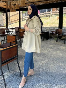 Theresa Kısa Trençkot Toprak