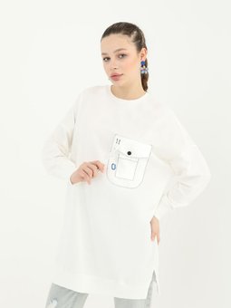 İki İplik Cep Detaylı Sweatshirt
