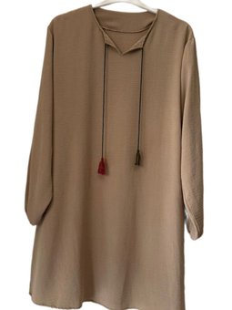 Kadın Büyük Beden Ayrobin Kumaş Tunik Bluz Üst Giyim