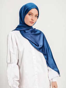 Janjanlı Krinkıl İndigo Şal