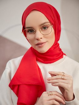 İpeksi Koton Tek Renk Kırmızı Şal