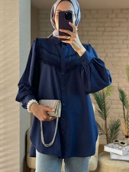 2109 Balon Kol Gömlek Lacivert