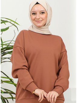 Düz Spor Sweatshirt 2022 04 Camel