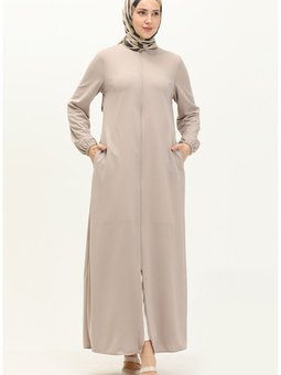 Fermuarlı Cepli Ferace 6666 02 Taş