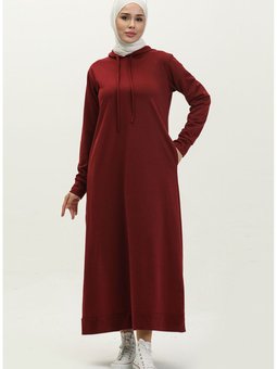 İki İplik Kapüşonlu Spor Elbise 0190 07 Bordo