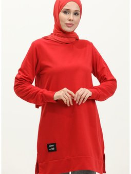 Yırtmaç Detaylı Spor Tunik 0269 05 Bordo