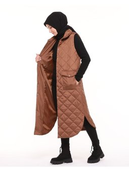 Uzun Yırtmaç Detaylı Dolum Yelek