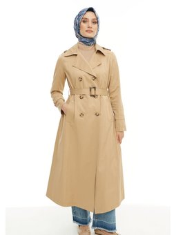 Camel Kruvaze Kapama Kuşaklı Klasik Trenç 2423219