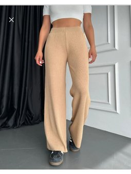 Vizon Fitilli Ve Beli Lastikli Triko Düz Şık Pijama Pantolon