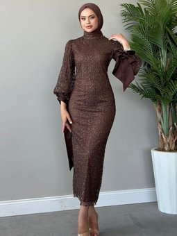 Didem Abiye Elbise Kahverengi