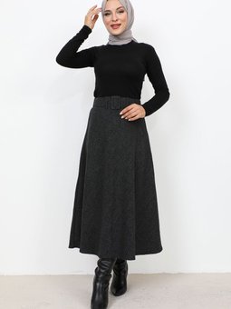 Desenli Kışlık Mevlana Etek Tsd231017 Füme