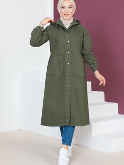 Kolları Çakımlı Kot Kap Tsd230643 Haki