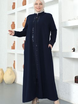 Pul I?şlemeli Ferace Tsd230330 Lacivert