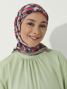 Vintage Özel Tasarım Pamuksu Çok Renkli Eşarp