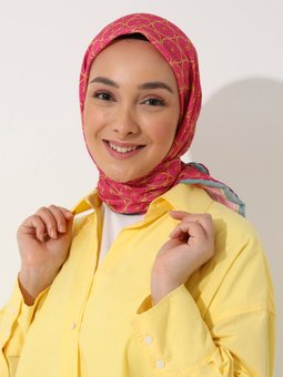 Vintage Özel Tasarım Pamuksu Cok Renkli Eşarp