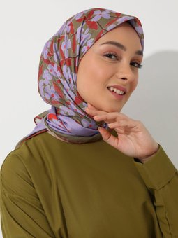 Vintage Özel Tasarım Pamuksu Cok Renkli Eşarp