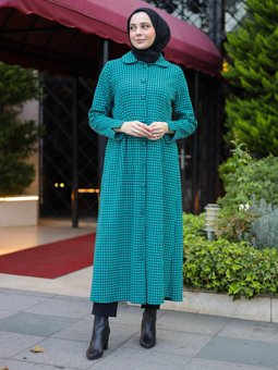 Kazayağı Desenli Turkuaz Kap