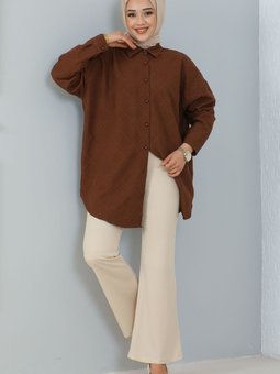 206 İspanyol Paça Kumaş Pantolon Taş Rengi