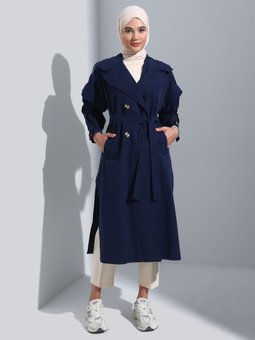Kolları Çıkabilen Yelek Trençkot Lacivert