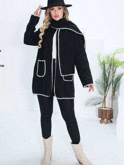 Sarel Atkılı Kaşe Ceket 1270 Siyah