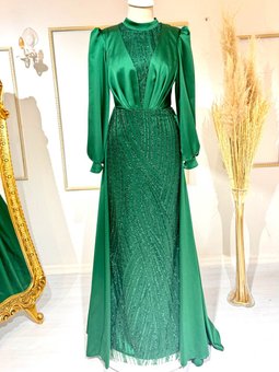 Yeşil Karya Abiye Elbise