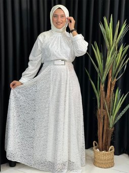 Lüx Dantel Kloş Elbise