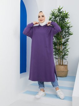 Kapüşonlu Sweatshirt Mor