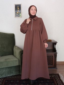 3 Iplik Fermuarlı Elbise