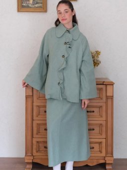 Kaşe Mint Yeşili Panço